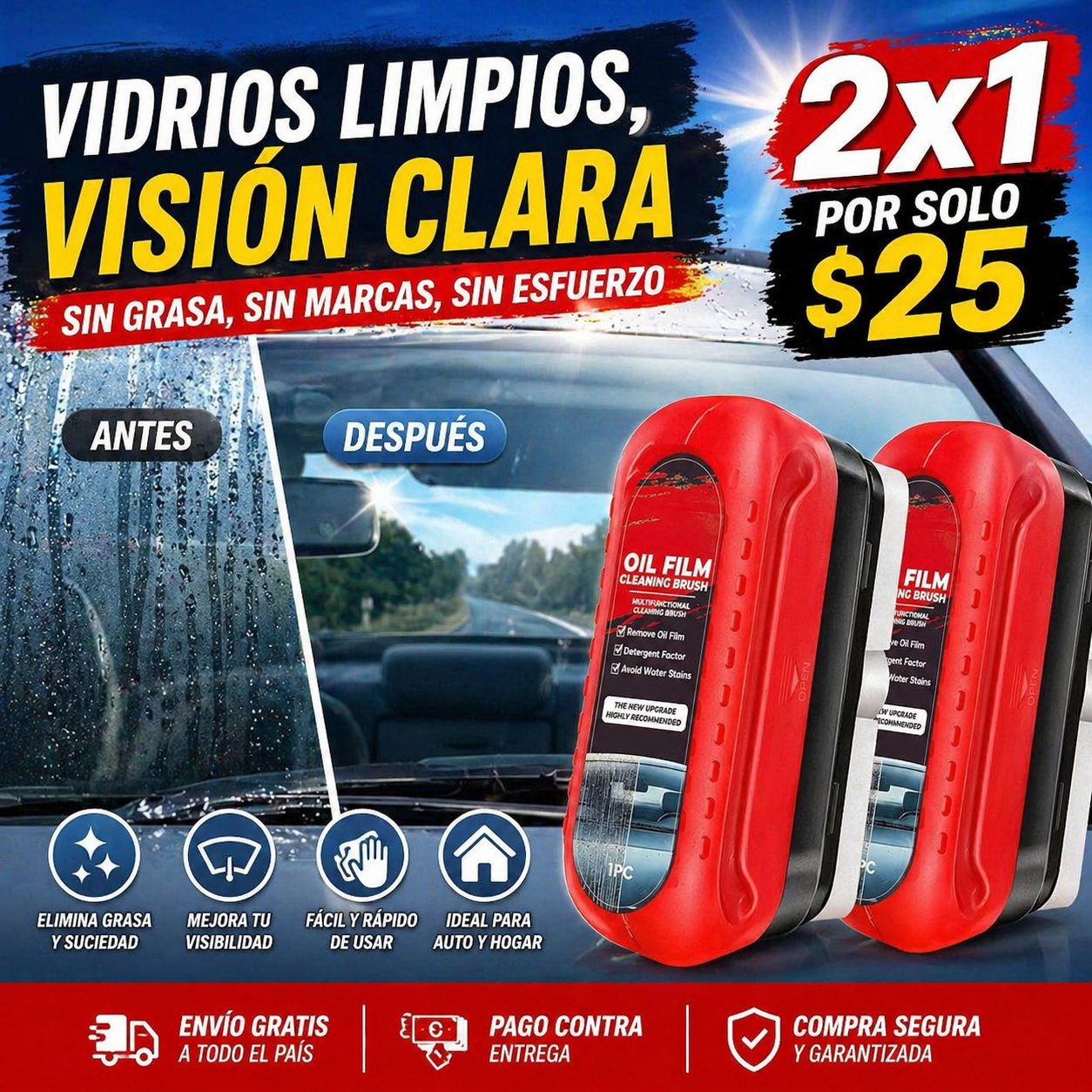 2x1 Limpiador De Parabrisas